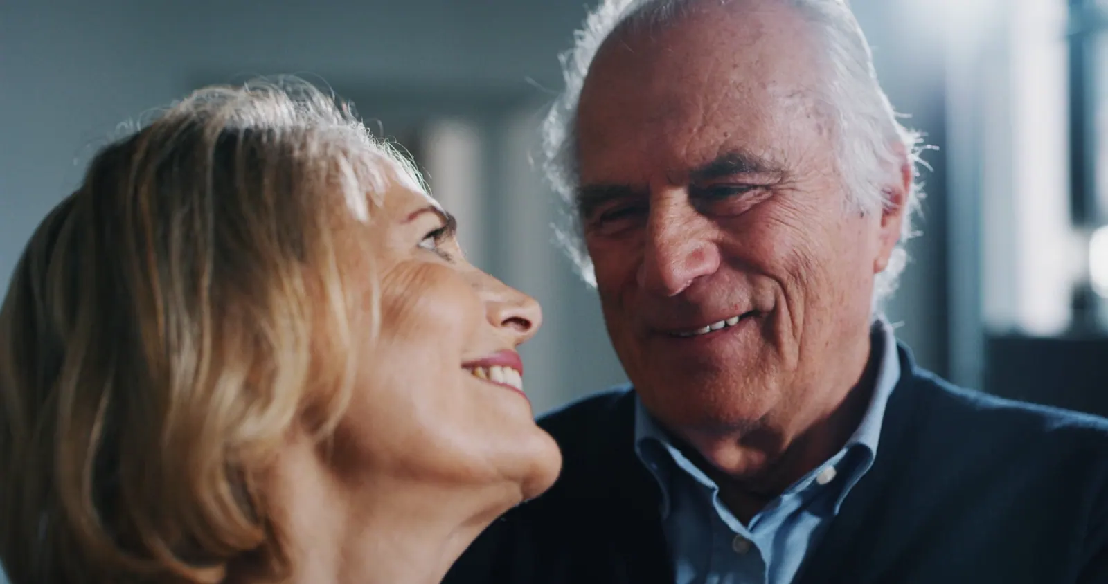 Affectionate senior couple sharing a loving moment