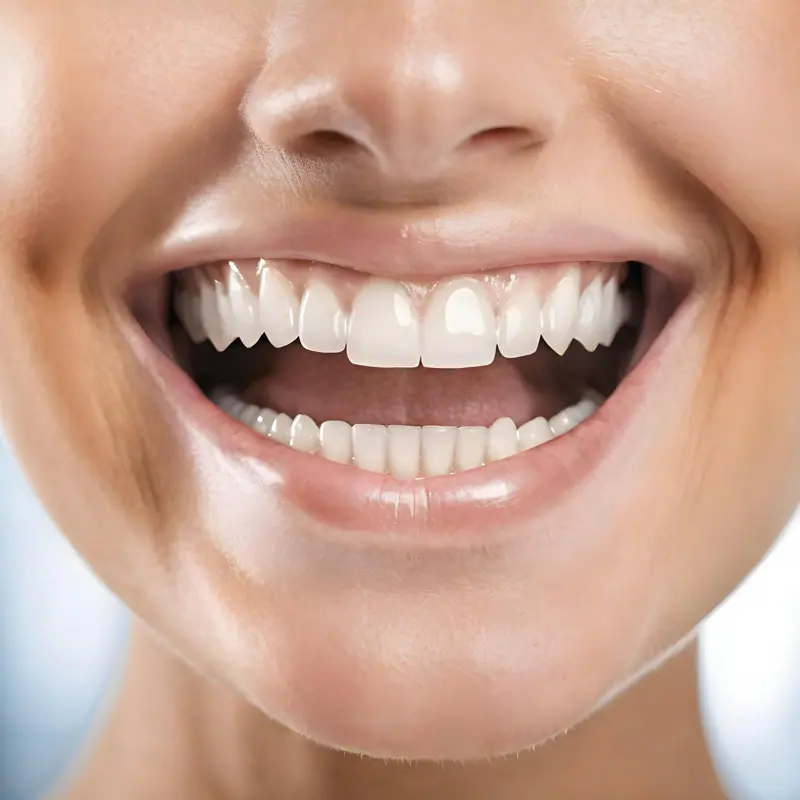 Close up of a bright white smiling mouth