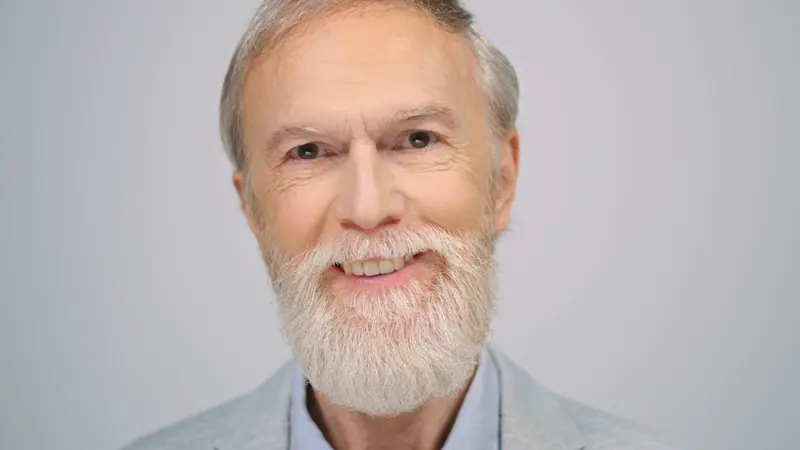 Senior man smiling in close up shot