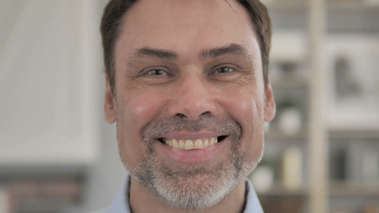 Smiling man close up portrait