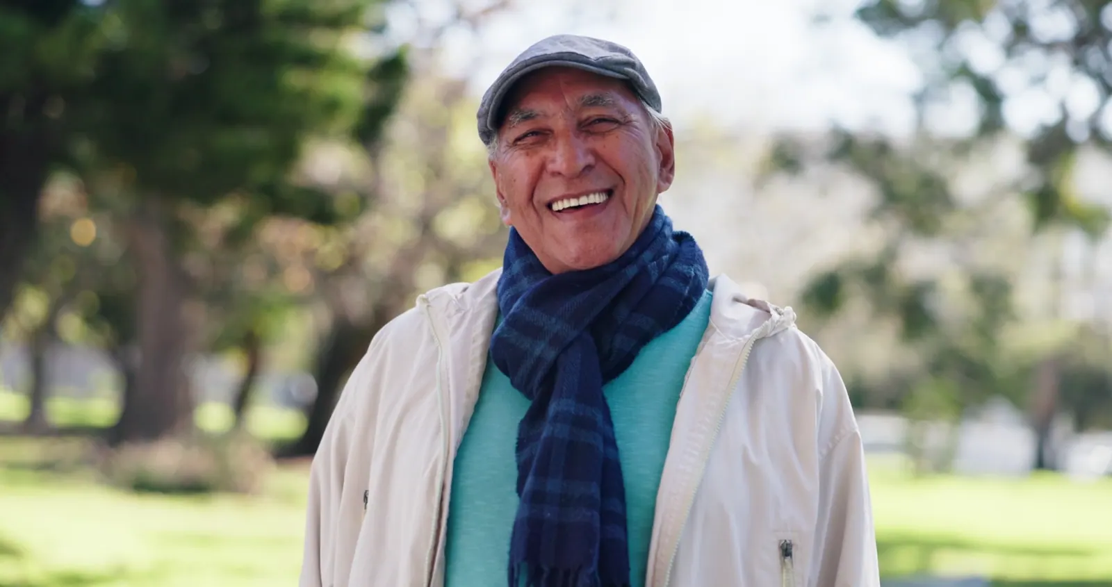 Smiling senior man outdoors